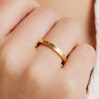 Thin Custom Ring with Engraved Flowers by Caitlyn Minimalist • Handmade Floral Friendship Ring • Personalized Birthday Gifts • RM22F93