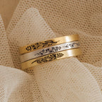 Thin Custom Ring with Engraved Flowers by Caitlyn Minimalist • Handmade Floral Friendship Ring • Personalized Birthday Gifts • RM22F93