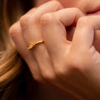 Baguette Diamond Ring by Caitlyn Minimalist • Dainty Gold Stacking Ring Band • Minimalist Engagement Ring • Romantic Gifts • RR066