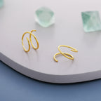 Minimalist Spiral Hoop Earrings in Sterling Silver, Single Piercing Spiral Hoop Earrings, Double Hoop Twist Earrings