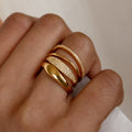 Set of 2: Duo Form Rings by Caitlyn Minimalist • Minimalist Style Stacking Rings in Gold • Perfect Additions to your Minimalist Look • RR026