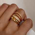Set of 2: Duo Form Rings by Caitlyn Minimalist • Minimalist Style Stacking Rings in Gold • Perfect Additions to your Minimalist Look • RR026