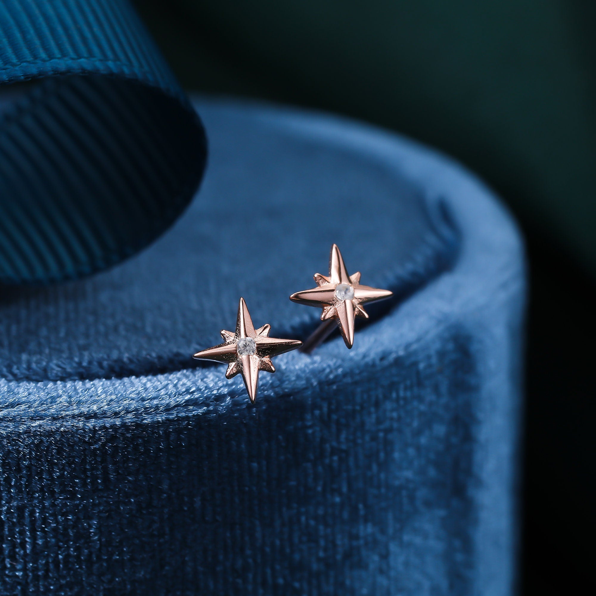 Tiny Starburst Stud Earrings in Sterling Silver, Silver, Gold or Rose Gold, Star Earrings, Sunburst Earrings, Celestial Jewellery