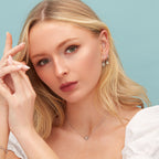 Little Daisy Flower Charmed Hoop Earrings in Sterling Silver