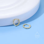 Hammered Huggie Hoop in Sterling Silver, Silver or Gold, 8mm and 10mm Two Sizes, Organic Shape Hoops