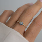 Aquamarine Gold Minimalist Ring
