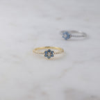 Aquamarine Gold Minimalist Ring