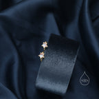 Moonstone Star Huggie Hoop Earrings in Sterling Silver, Silver or Gold, Simulated Moonstone Star Hoops, Celestial Earrings, Star Earrings