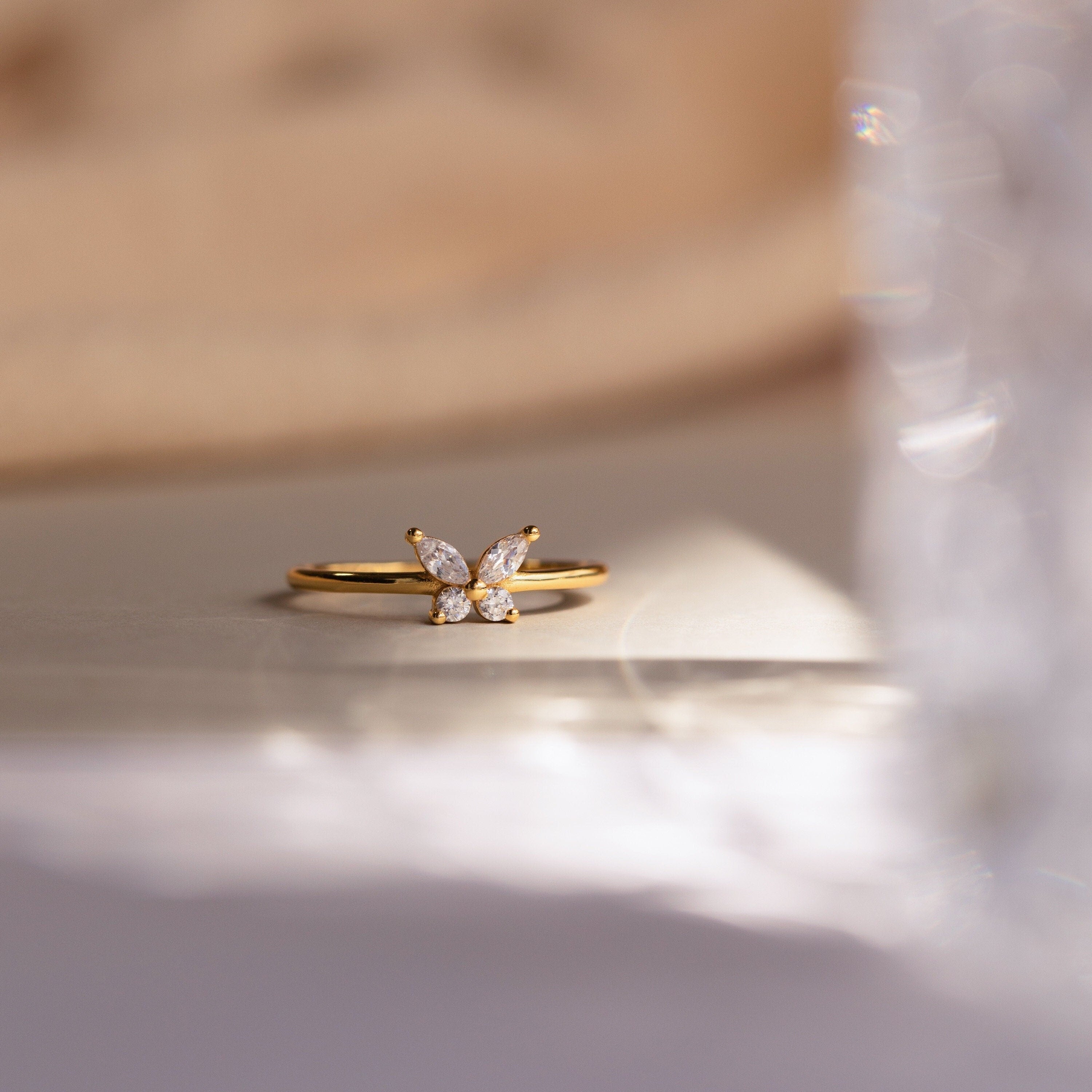 Butterfly Diamond Ring