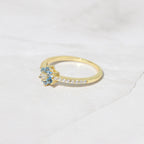 Aquamarine Gold Minimalist Ring