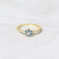 Aquamarine Gold Minimalist Ring