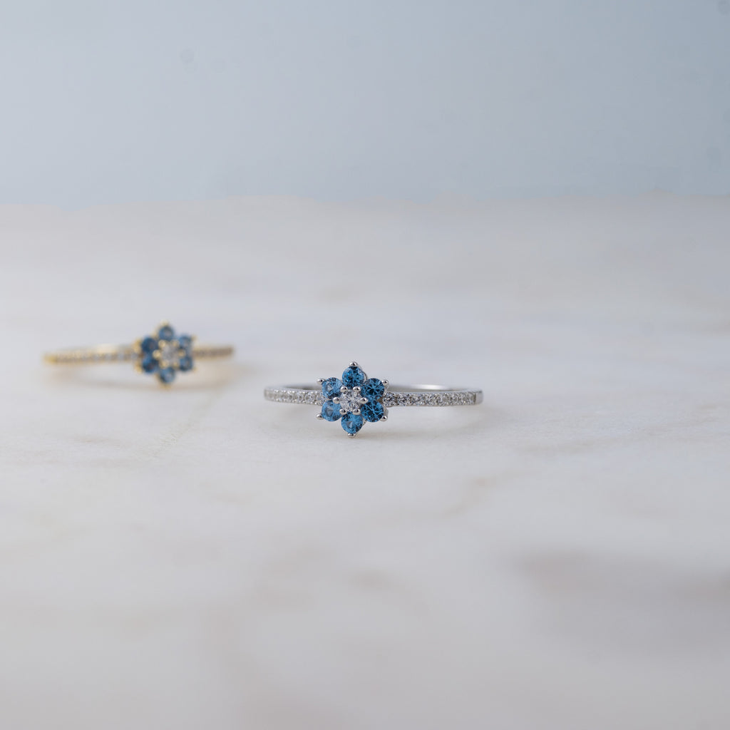 Aquamarine Gold Minimalist Ring