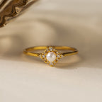 Vintage Pearl & Diamond Ring