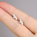 Sterling Silver Honey Bee Stud Earrings, Silver or Gold, Bee Earrings, Honey Bee Earrings