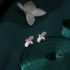 Sterling Silver Honey Bee Stud Earrings, Silver or Gold, Bee Earrings, Honey Bee Earrings