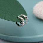 Snake Huggie Hoop in Sterling Silver, Silver or Gold,  10mm Inner Diameter, Ouroboros Hoop Earrings, Serpent Earrings