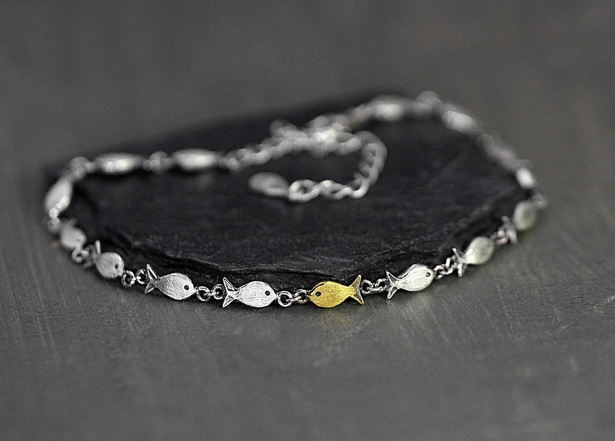 Swimming Fish Silver Bracelet