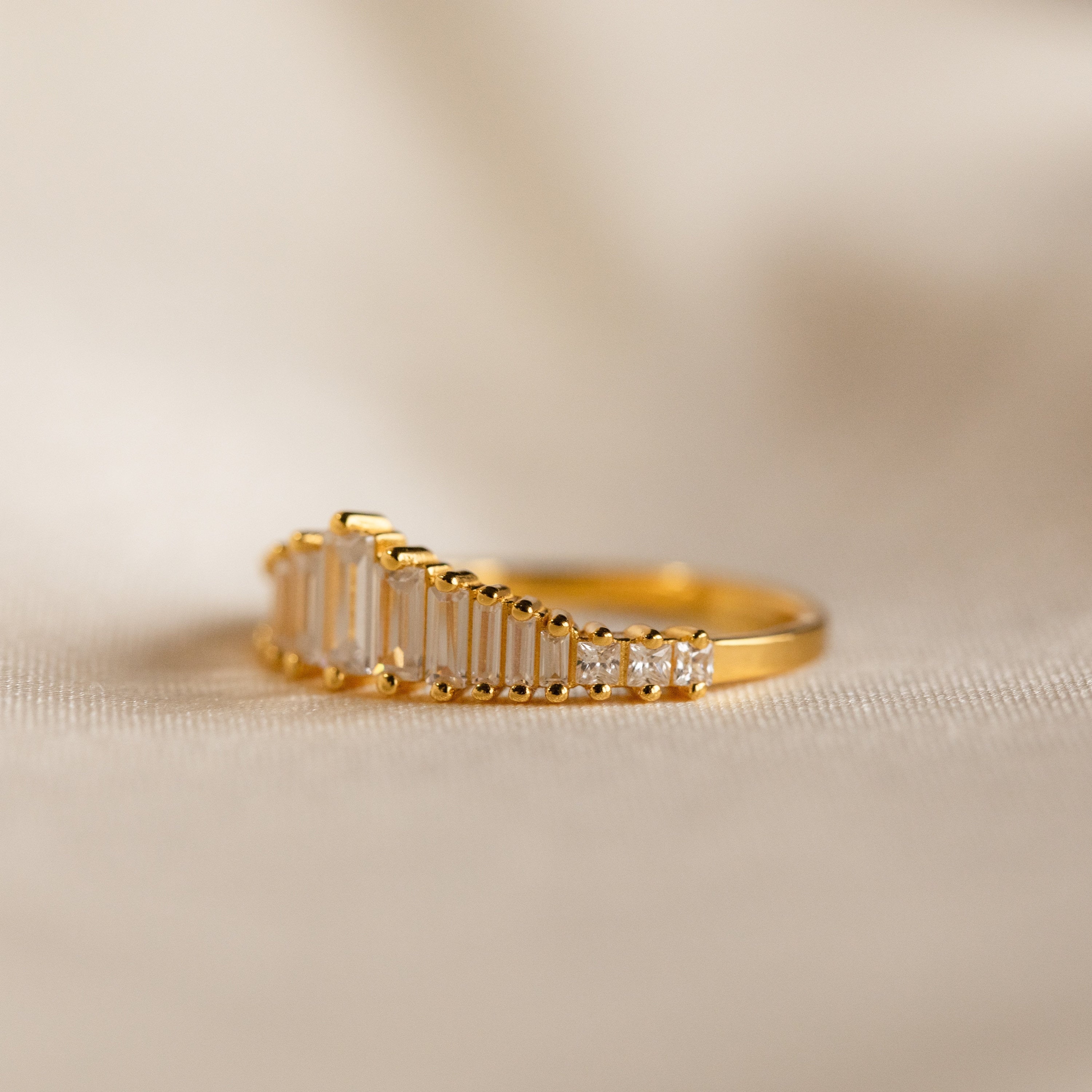 Art Deco Diamond Ring by Caitlyn Minimalist • Gold Vintage Style Cocktail Ring • Crystal Chandelier Engagement Ring • Gift for Her • RR106
