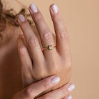 Agate Emerald Ring by Caitlyn Minimalist • Green Crystal Gemstone Ring • Vintage Art Deco Jewelry • Promise Ring • Anniversary Gift • RR086
