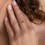 Agate Emerald Ring by Caitlyn Minimalist • Green Crystal Gemstone Ring • Vintage Art Deco Jewelry • Promise Ring • Anniversary Gift • RR086