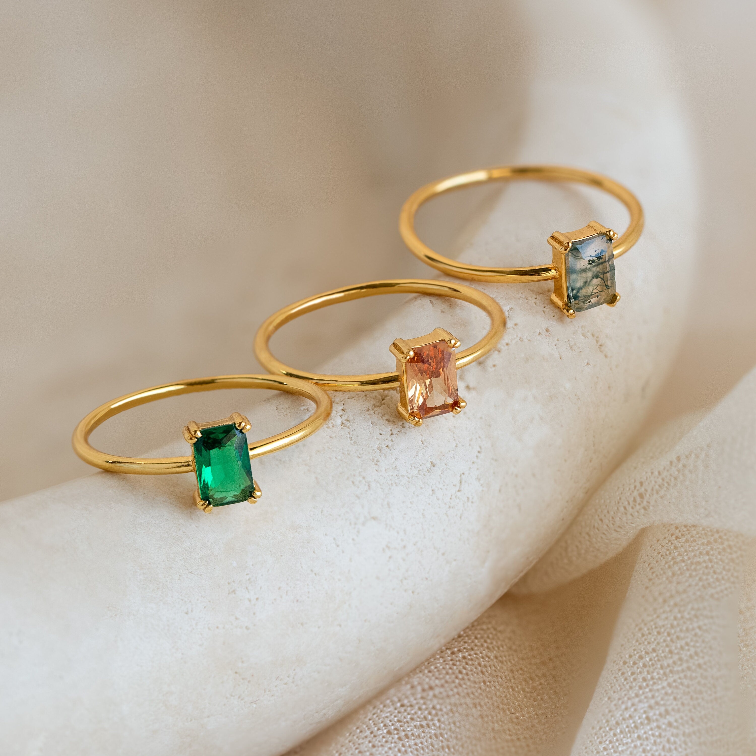 Citrine Emerald Cut Ring