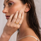 Aquamarine Ring Set by Caitlyn Minimalist • Set of 3: Blue Diamond Stacking Rings • Summer Jewelry • Perfect Bridesmaid Gift Set • RR113