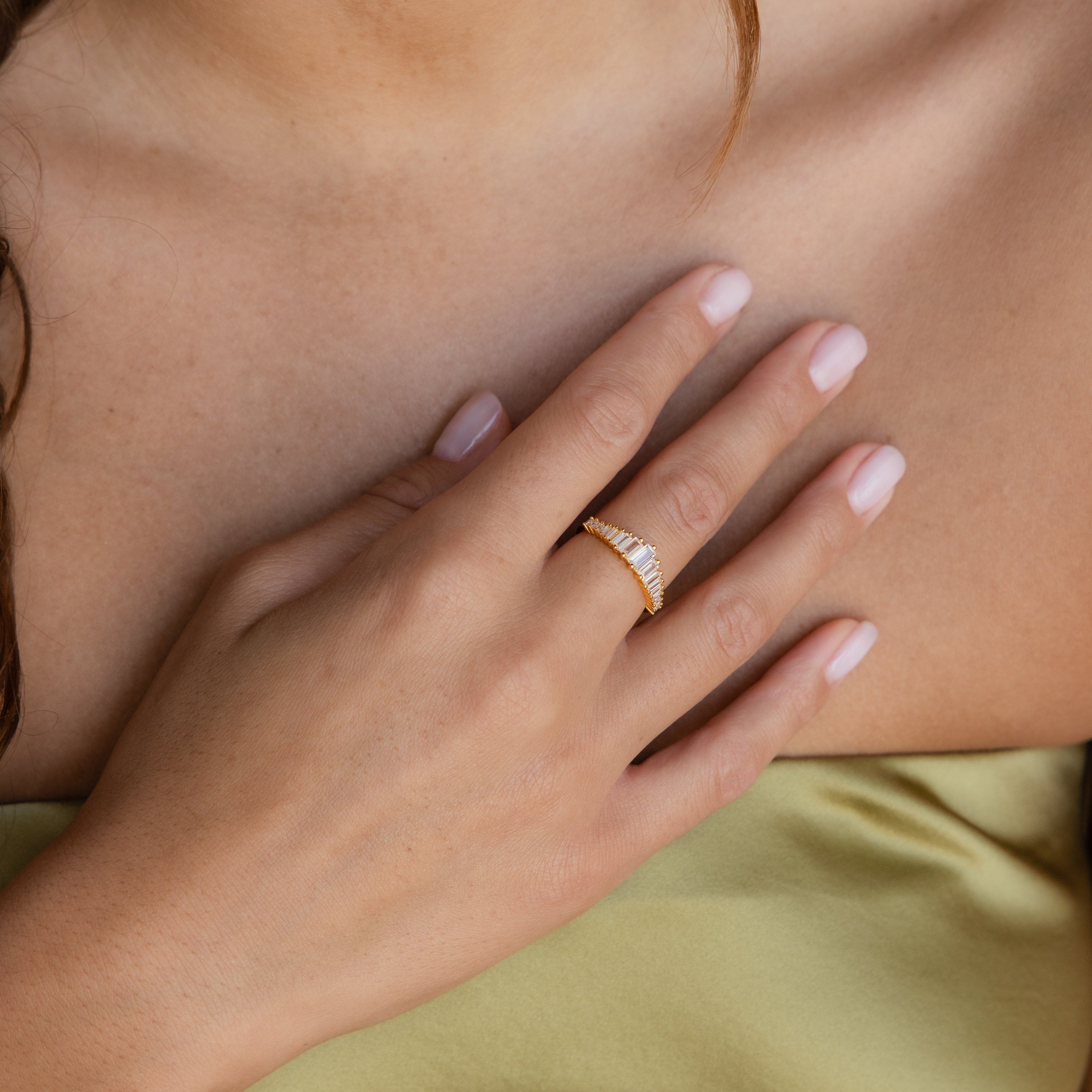Art Deco Diamond Ring by Caitlyn Minimalist • Gold Vintage Style Cocktail Ring • Crystal Chandelier Engagement Ring • Gift for Her • RR106