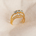 Aquamarine Ring Set by Caitlyn Minimalist • Set of 3: Blue Diamond Stacking Rings • Summer Jewelry • Perfect Bridesmaid Gift Set • RR113