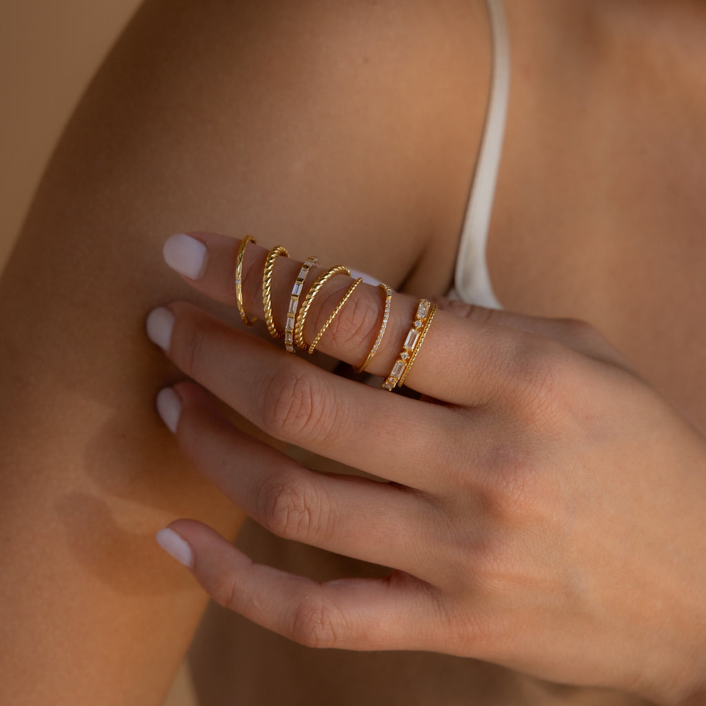 Dainty Diamond Stacking Ring Set