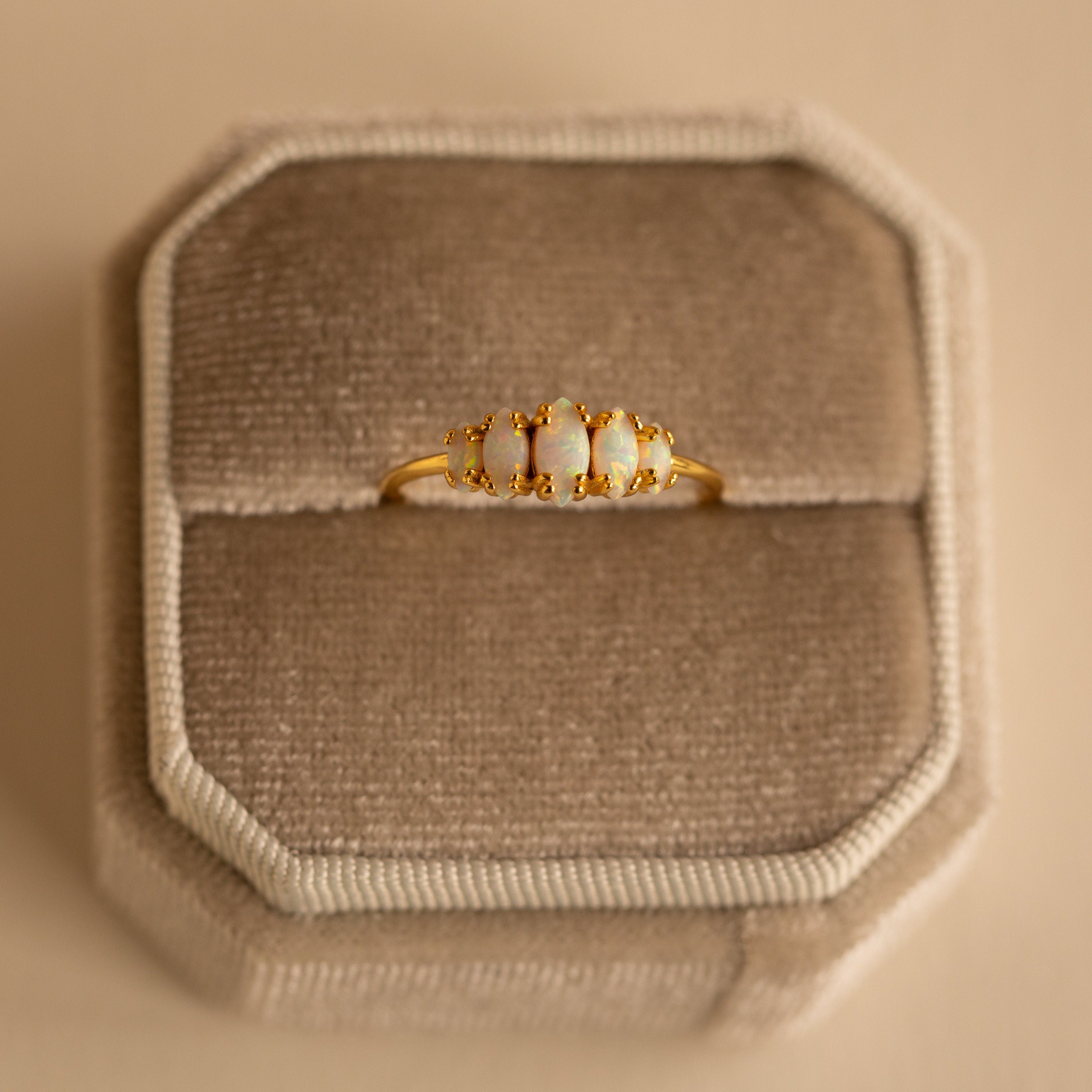 Marquise Opal Ring Gold
