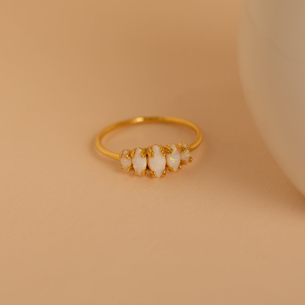 Marquise Opal Ring Gold