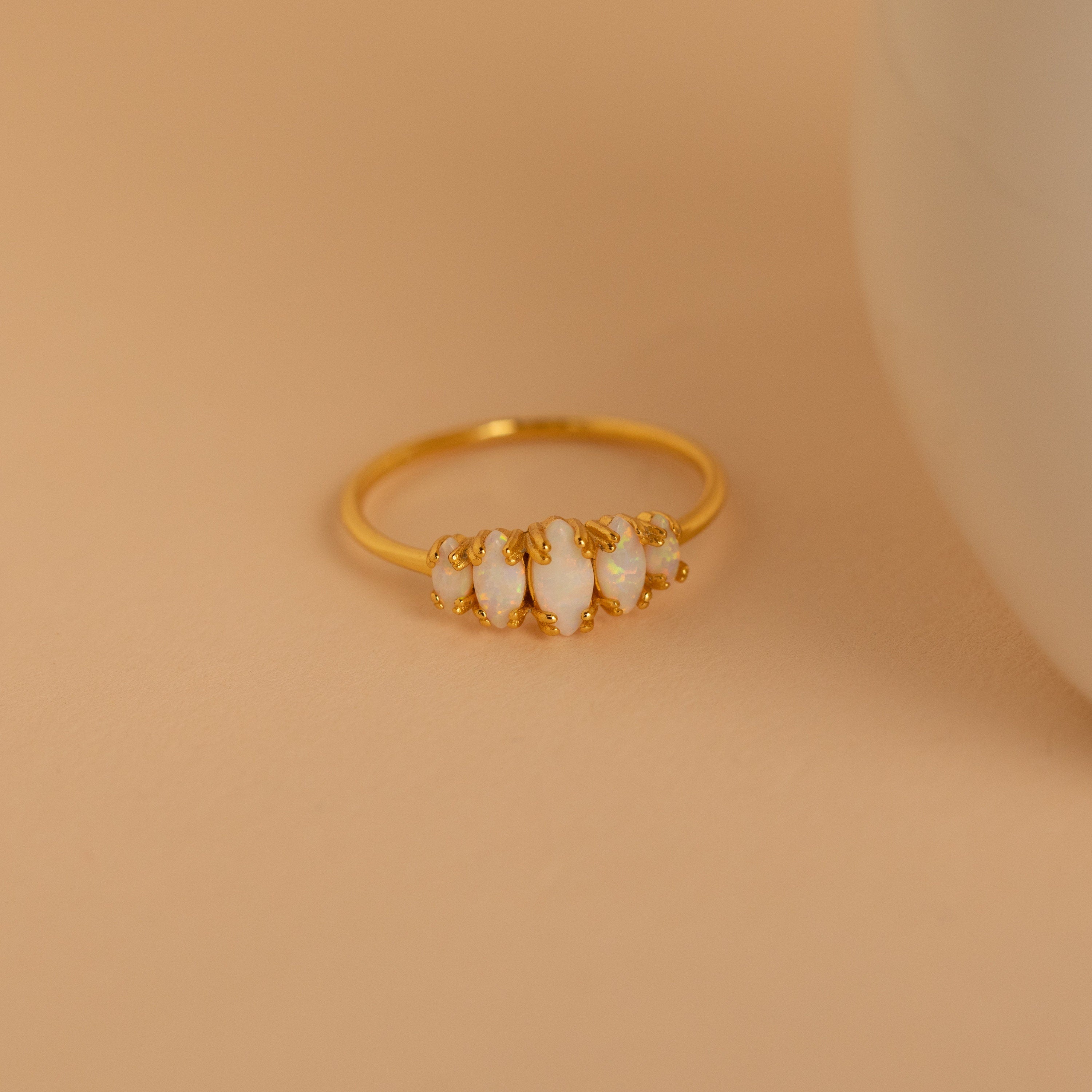 Marquise Opal Ring Gold