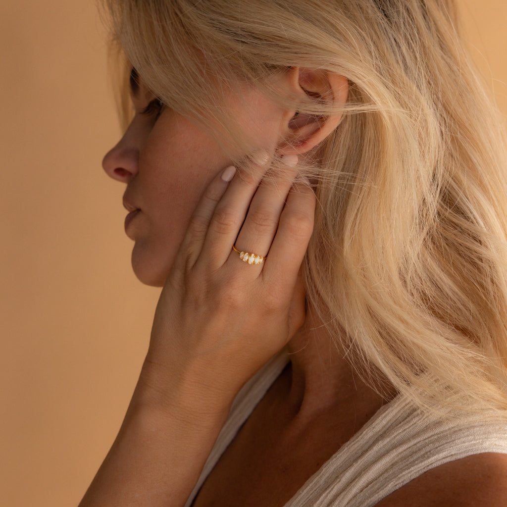 Marquise Opal Ring Gold