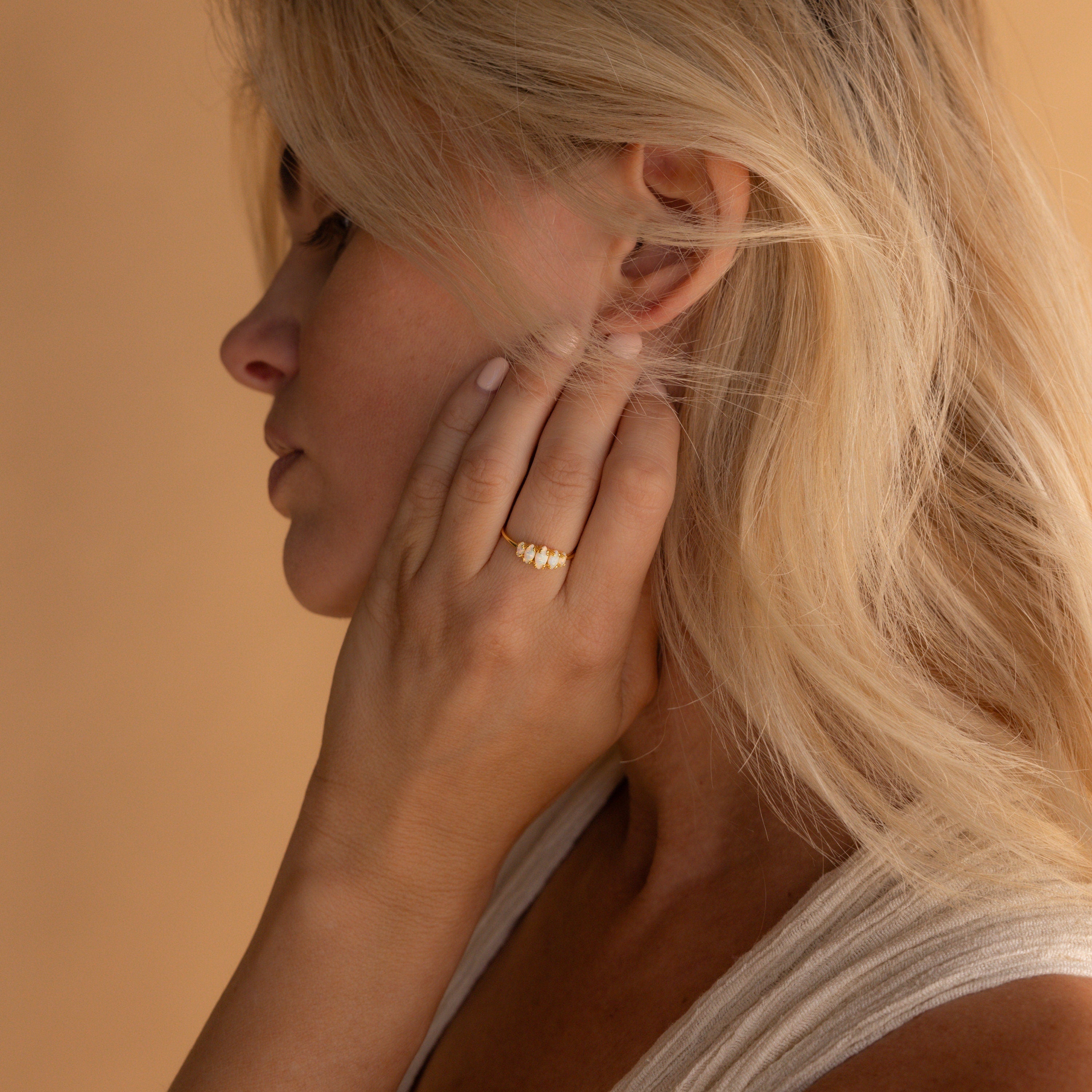 Marquise Opal Ring Gold