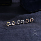 Sterling Silver Tiny Flower Wreath Stud Earrings