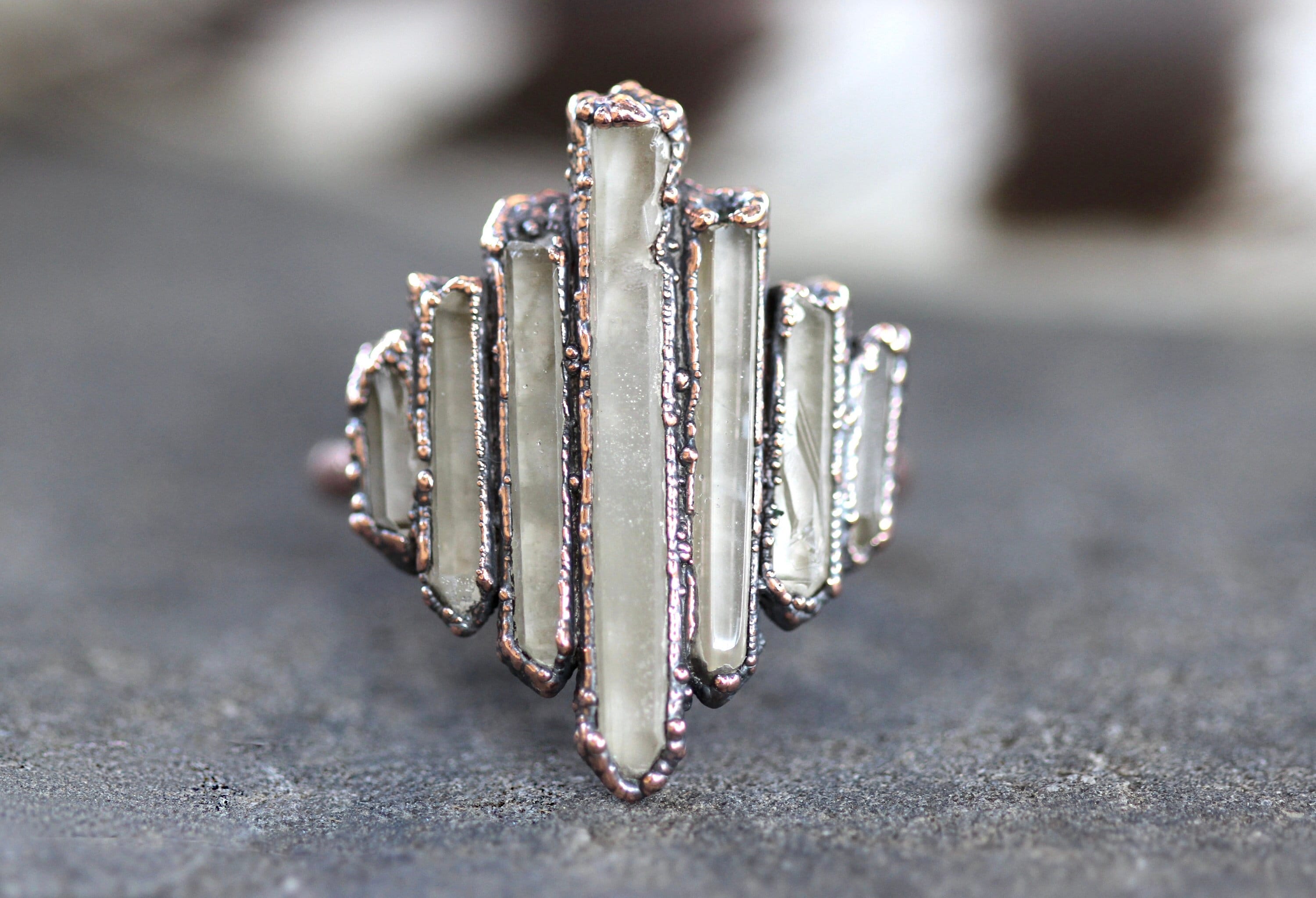 Raw Crystal Ring Alternative Engagement Ring Crystal Point Ring Raw Crystals and Stones Raw Crystal Jewelry