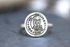 Sterling Silver Cat Ring Celestial Cat Ring Moon Phase Ring Mystic Style Moon Cat Ring Witch Ring Witch Jewelry Witchy Rings Cat Rings