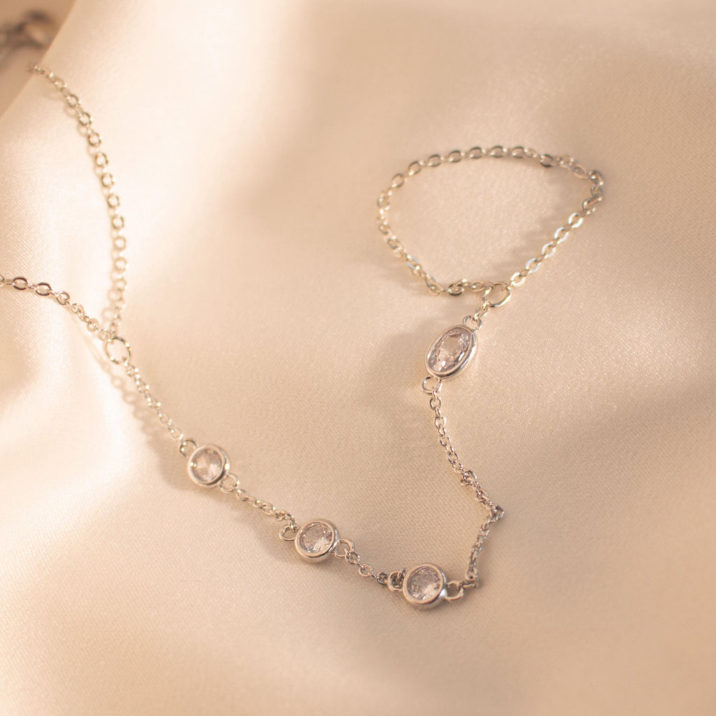 16K Gold Hand Chain Bracelet: Dainty Link Ring Bracelet