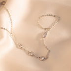 16K Gold Hand Chain Bracelet: Dainty Link Ring Bracelet