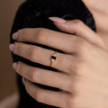Vintage Black Baguette Ring Gold
