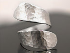 Simple sterling Silver Hammered Twisted Ring. Modern, minimalist jewelry for her.
