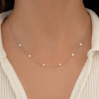 Dainty White Opal Necklace
