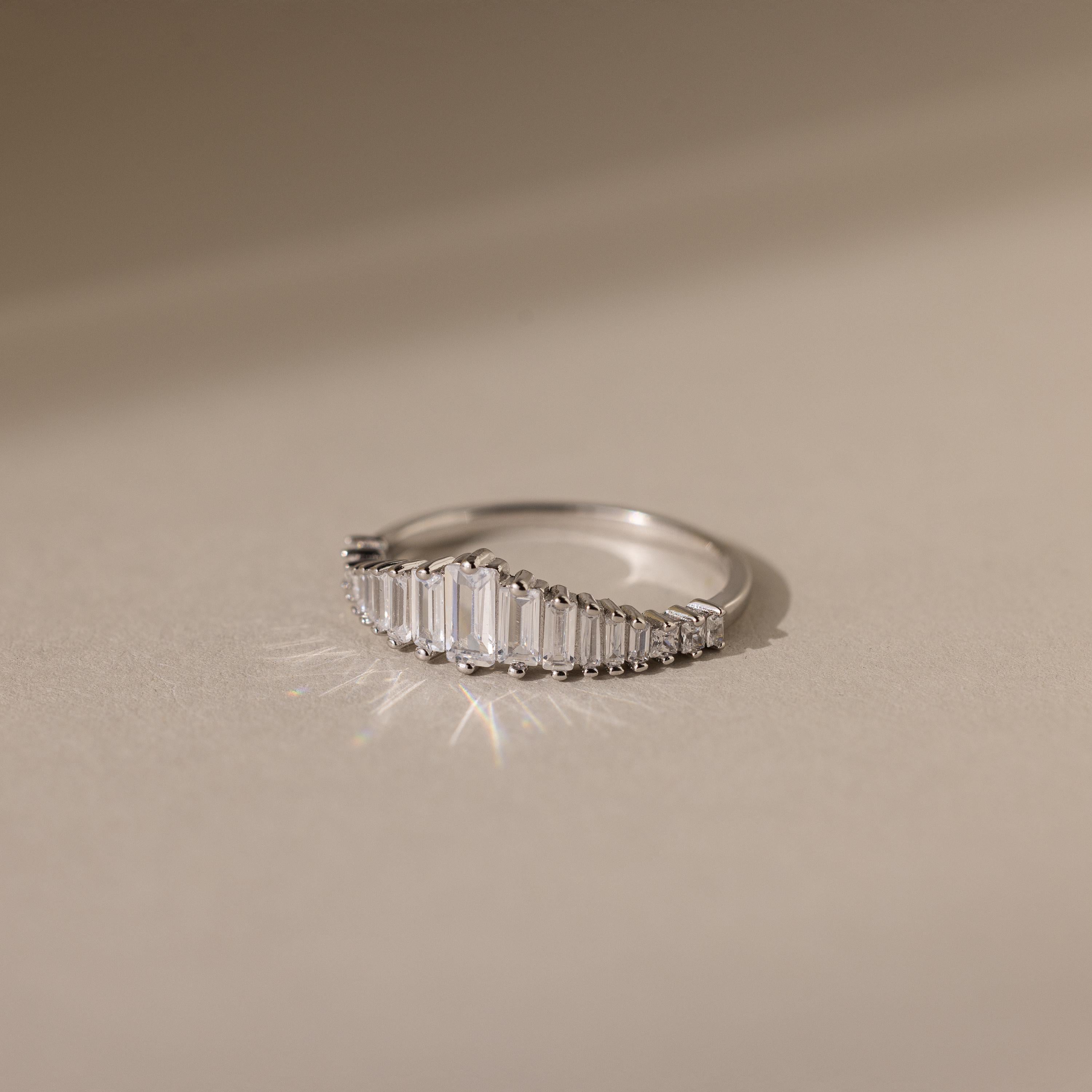 Art Deco Diamond Ring by Caitlyn Minimalist • Gold Vintage Style Cocktail Ring • Crystal Chandelier Engagement Ring • Gift for Her • RR106