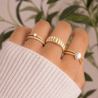 Dainty Opal Solitaire Ring