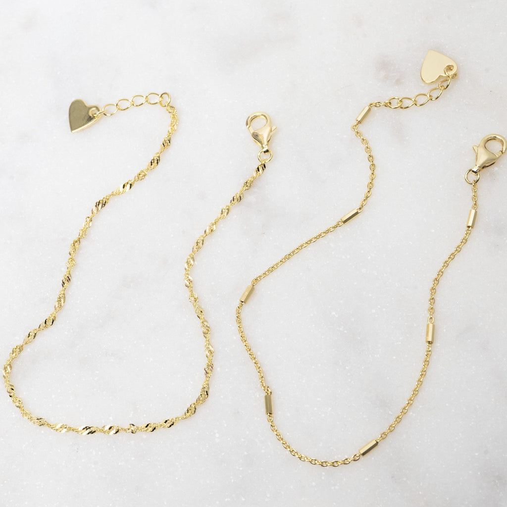 Delicate Bracelets Set Gold Silver