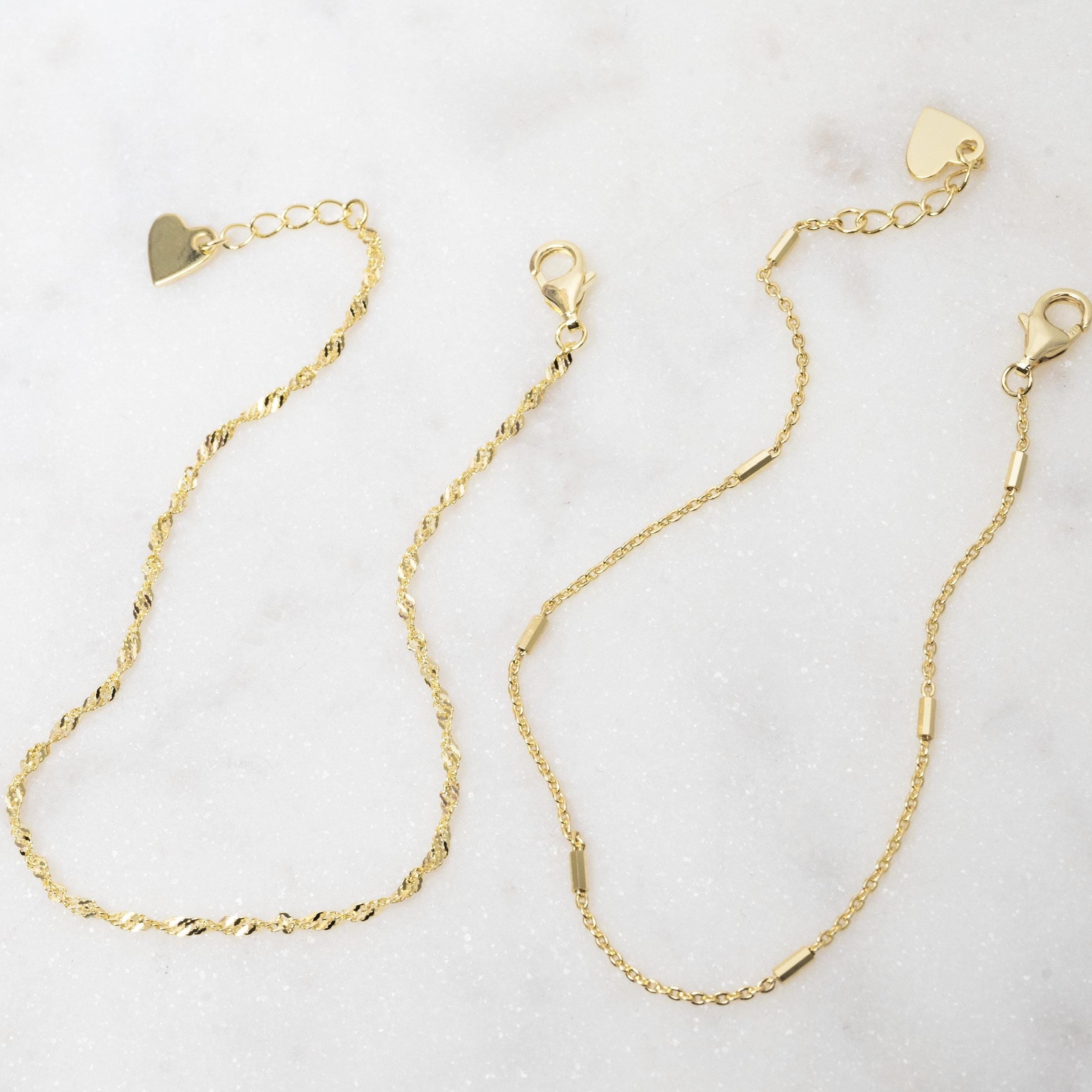 Delicate Bracelets Set Gold Silver