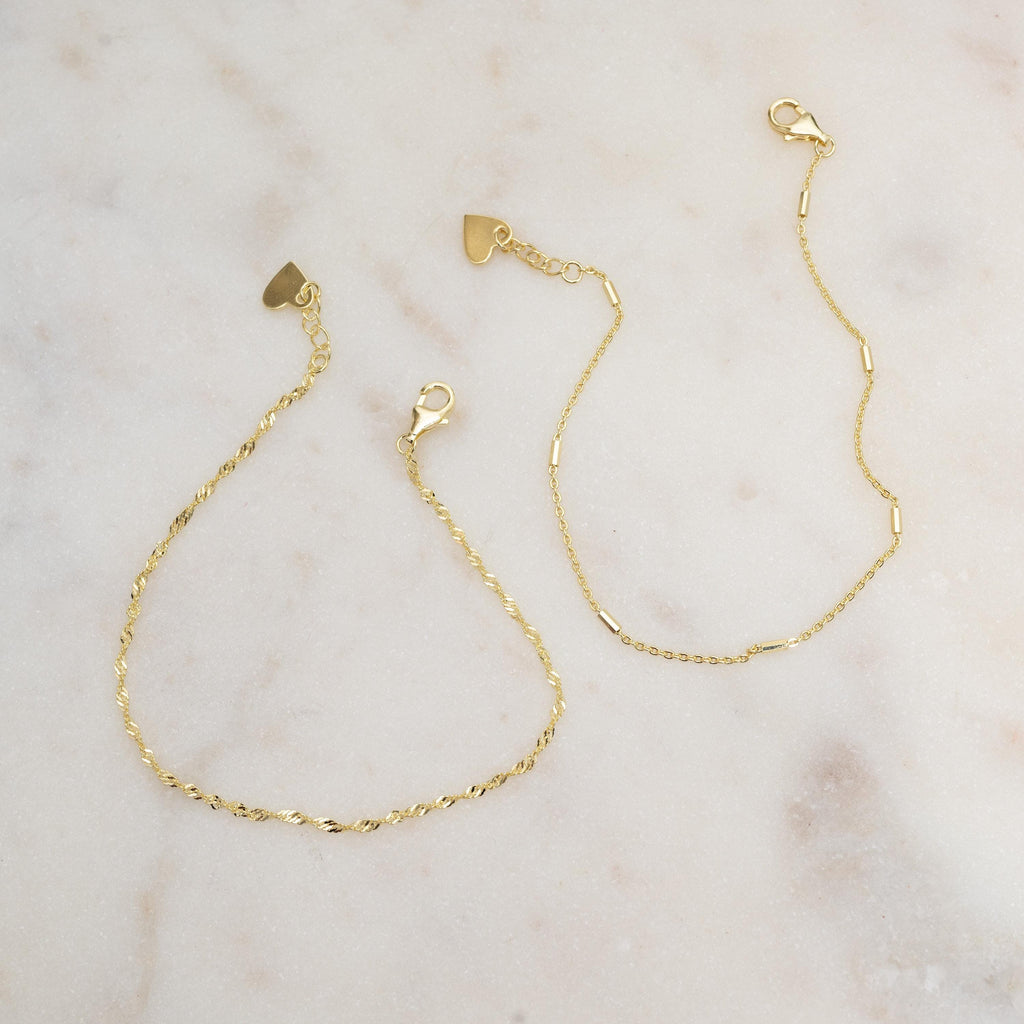 Delicate Bracelets Set Gold Silver