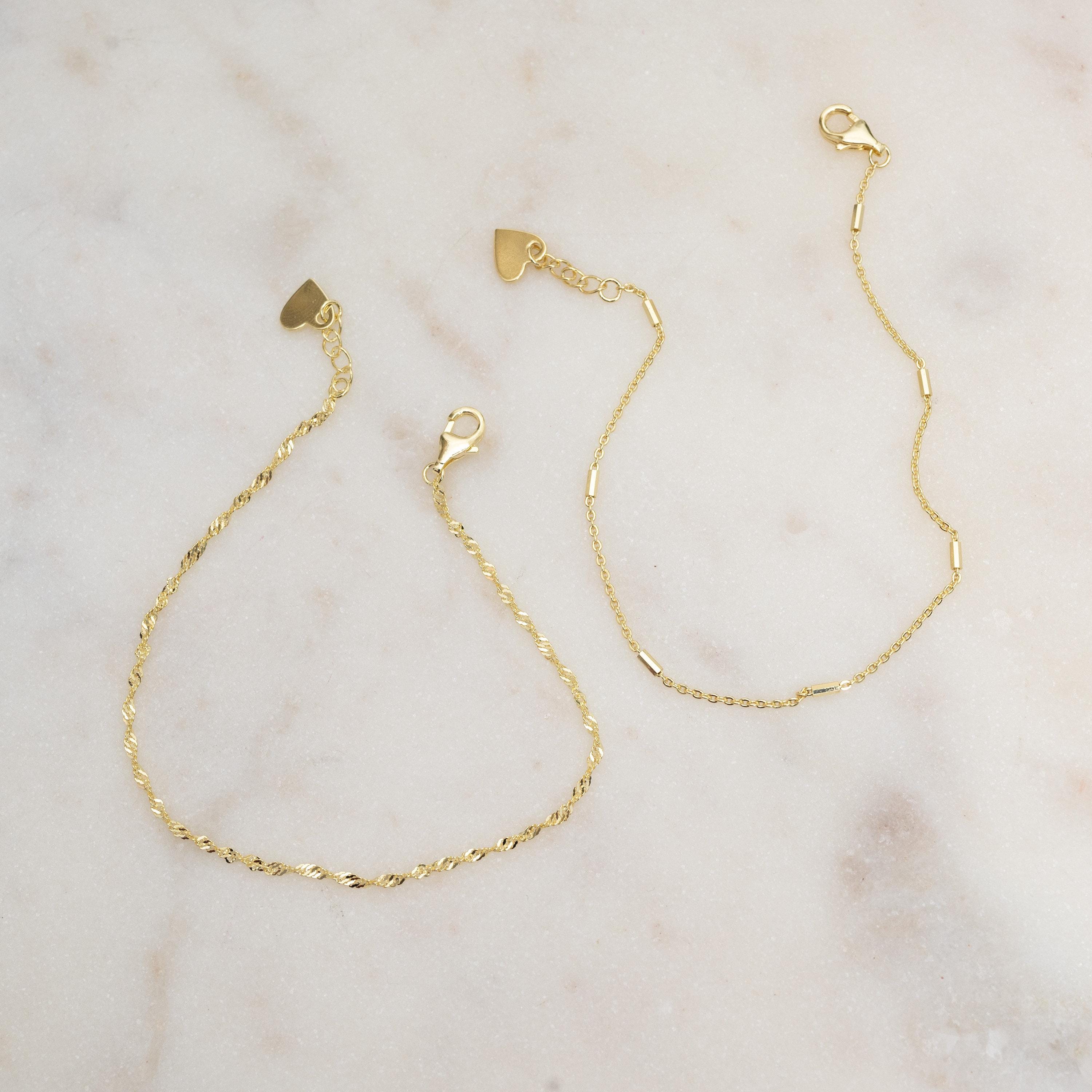 Delicate Bracelets Set Gold Silver