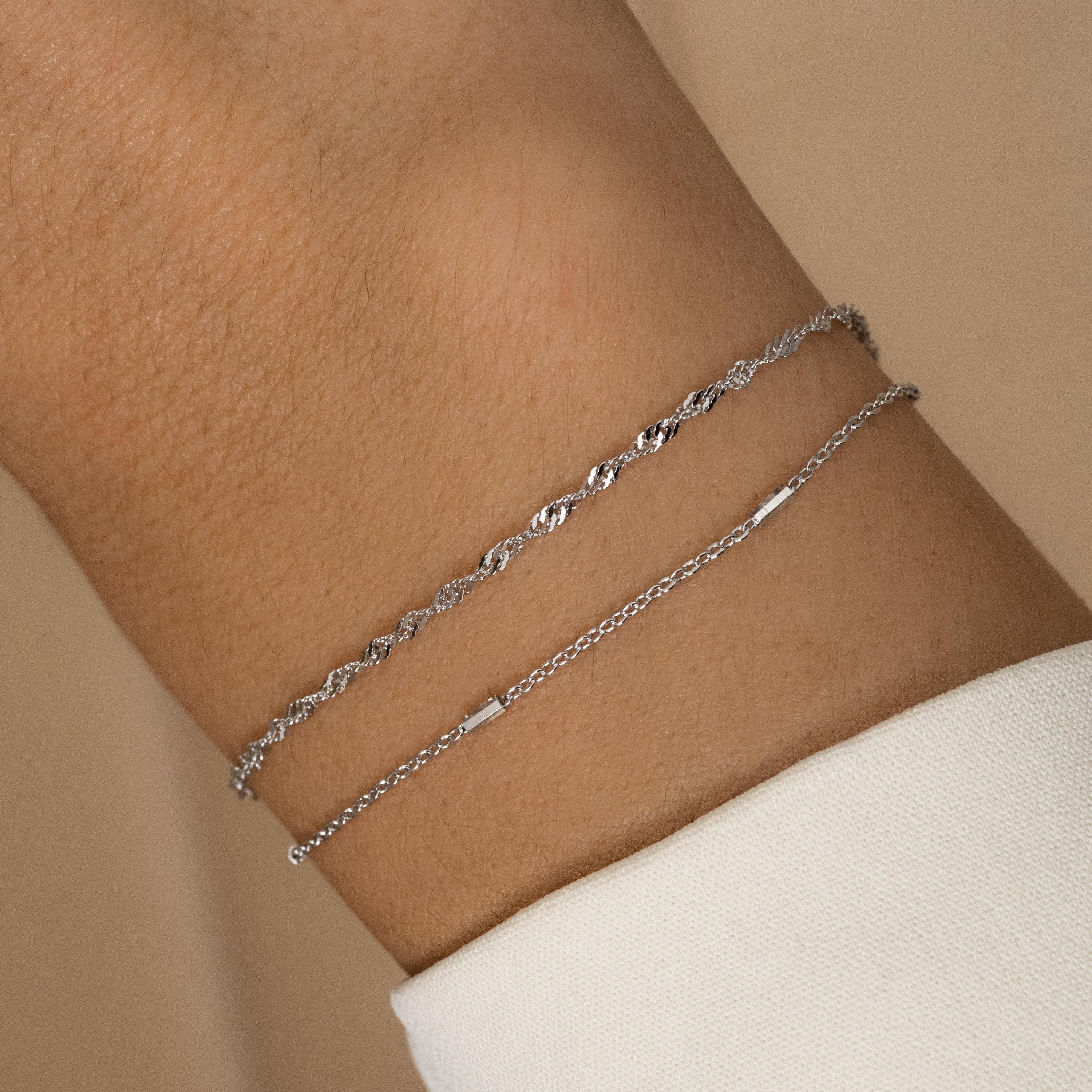 Delicate Bracelets Set Gold Silver