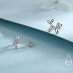 Balloon Dog Stud Earrings in Sterling Silver